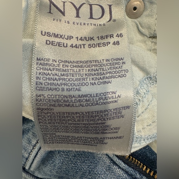 NYDJ Sheri Slim Lift X Tuck Jeans Size 14 - Picture 7 of 9
